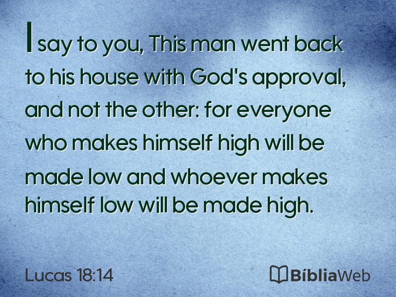Lucas 18:14 em imagem para compartilhar