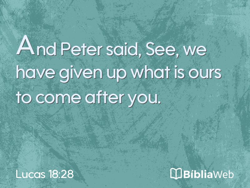 Lucas 18:28 em imagem para compartilhar