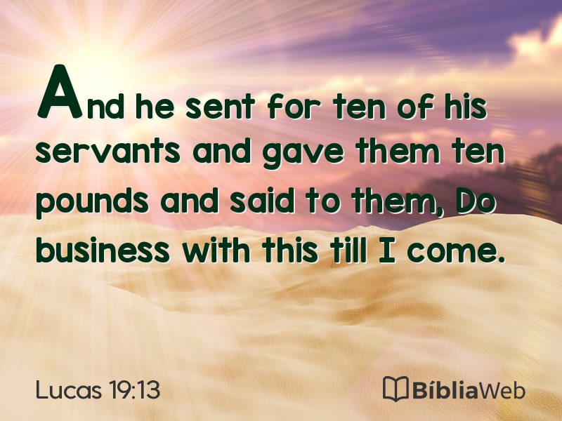 Lucas 19:13 em imagem para compartilhar