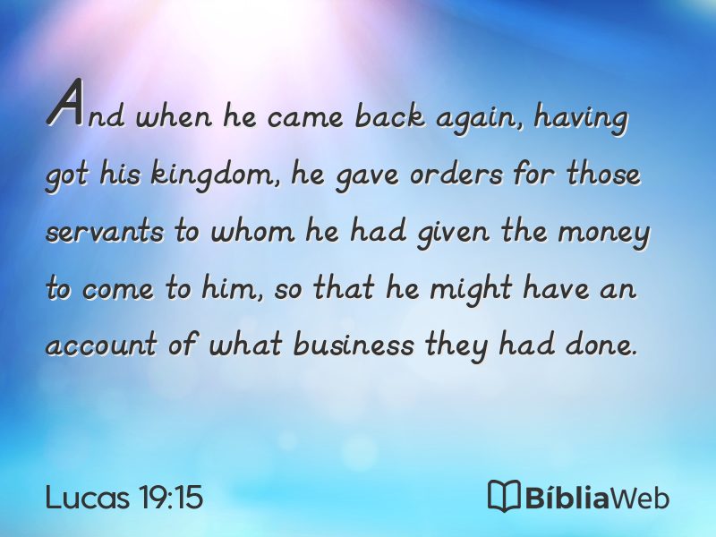 Lucas 19:15 em imagem para compartilhar