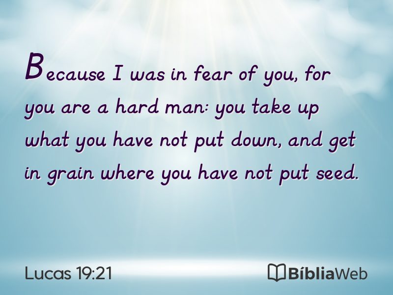 Lucas 19:21 em imagem para compartilhar