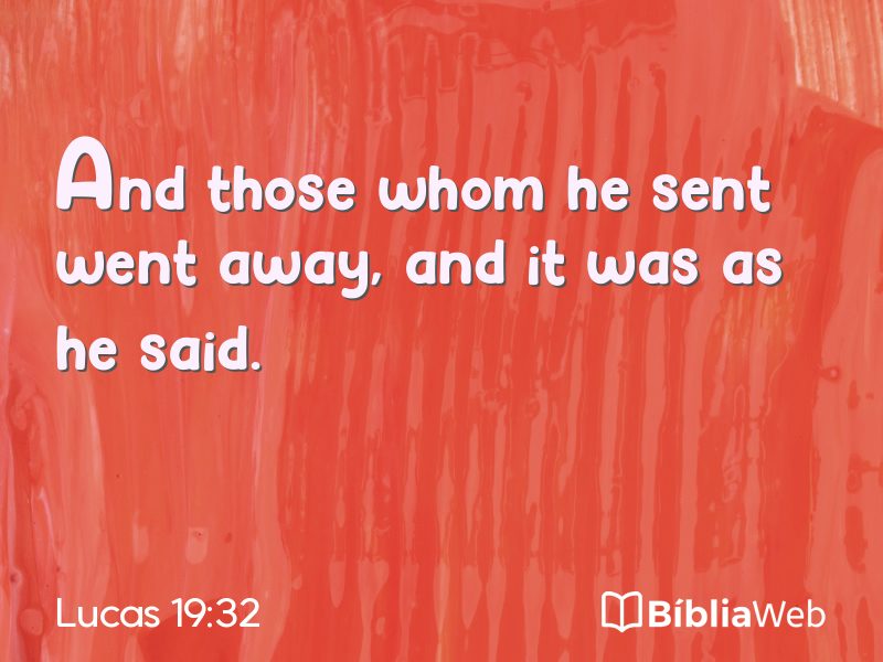 Lucas 19:32 em imagem para compartilhar