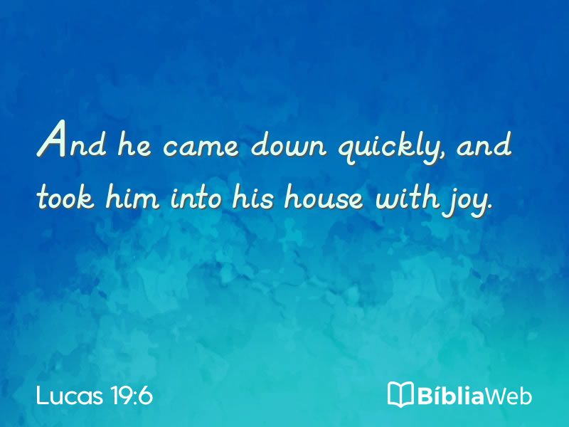 Lucas 19:6 em imagem para compartilhar