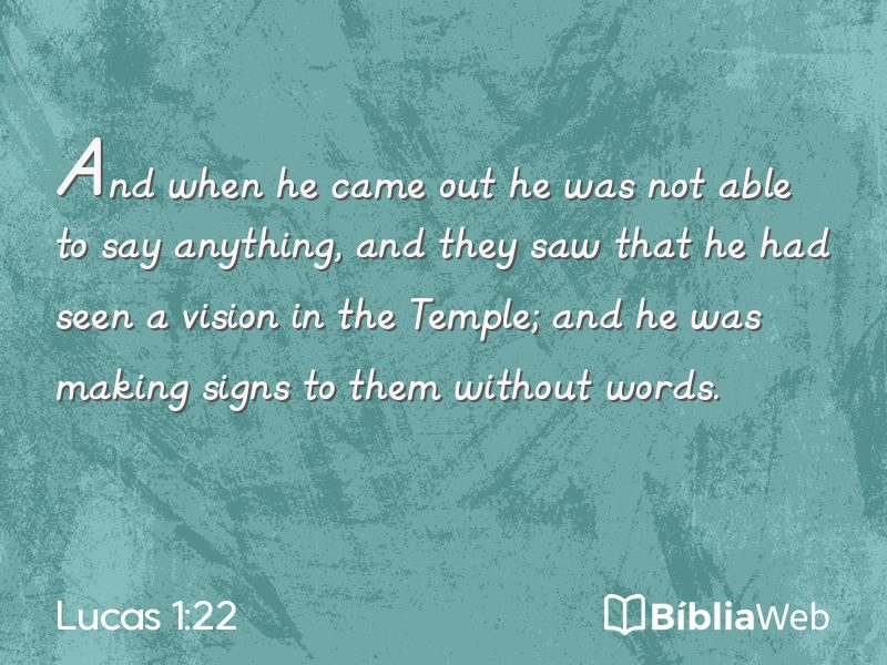 Lucas 1:22 em imagem para compartilhar