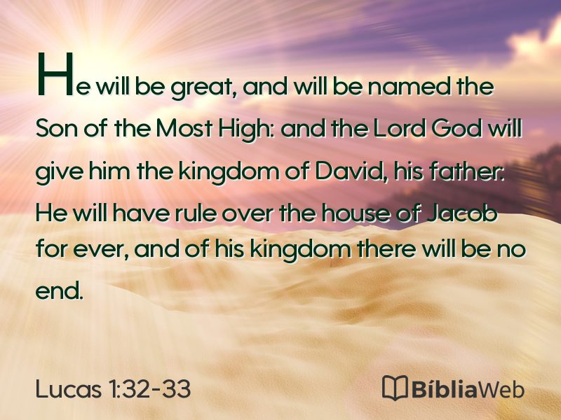 Lucas 1:32-33 em imagem para compartilhar