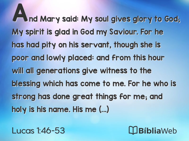 Lucas 1:46-53 em imagem para compartilhar