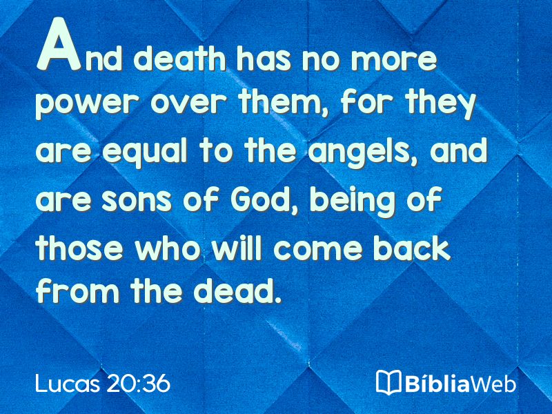 Lucas 20:36 em imagem para compartilhar