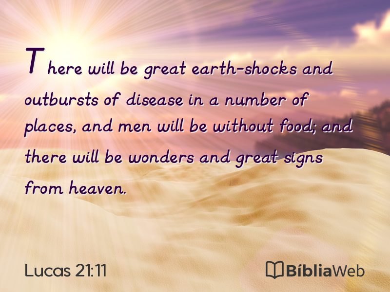Lucas 21:11 em imagem para compartilhar