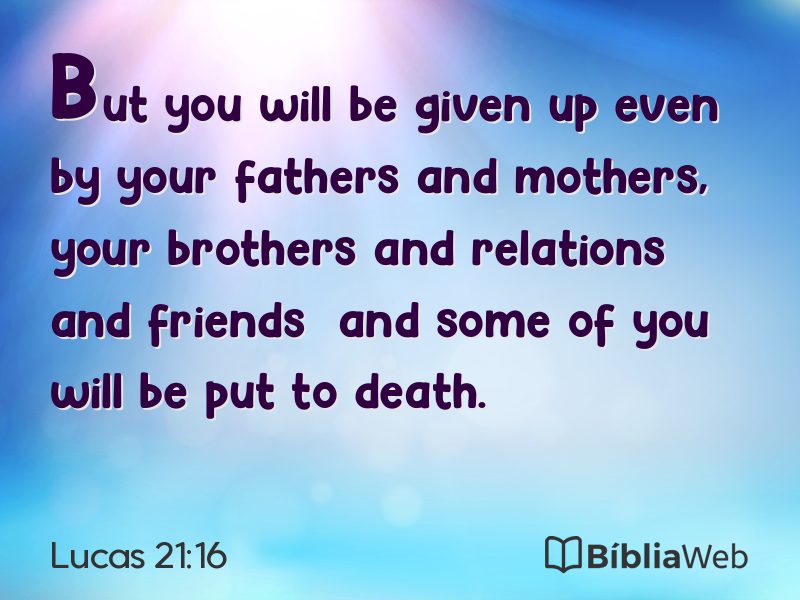 Lucas 21:16 em imagem para compartilhar