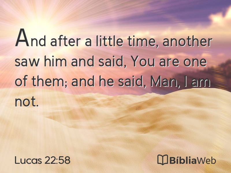 Lucas 22:58 em imagem para compartilhar