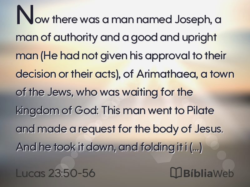 Lucas 23:50-56 em imagem para compartilhar