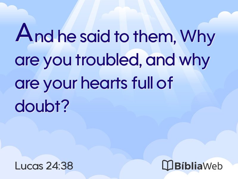 Lucas 24:38 em imagem para compartilhar