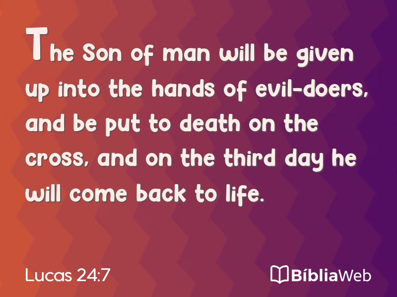 Lucas 24:7 em imagem para compartilhar