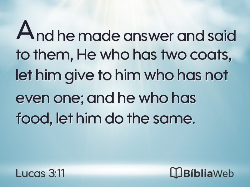 Lucas 3:11 em imagem para compartilhar