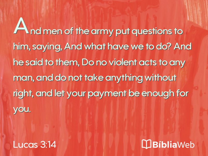 Lucas 3:14 em imagem para compartilhar