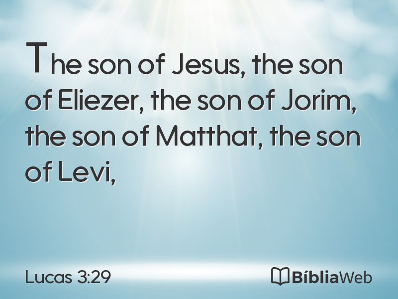 Lucas 3:29 em imagem para compartilhar