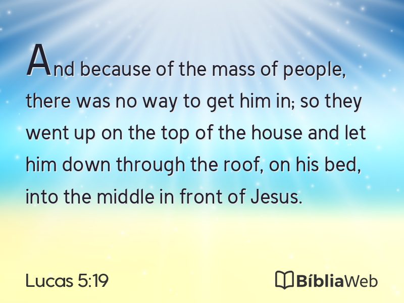 Lucas 5:19 em imagem para compartilhar