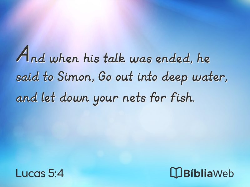 Lucas 5:4 em imagem para compartilhar