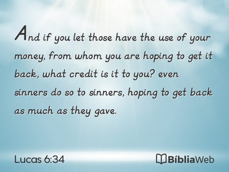 Lucas 6:34 em imagem para compartilhar