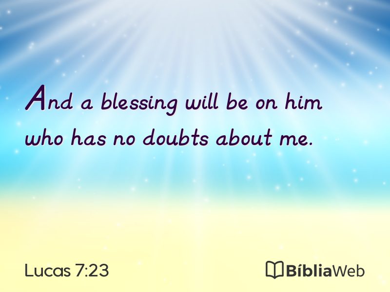 Lucas 7:23 em imagem para compartilhar