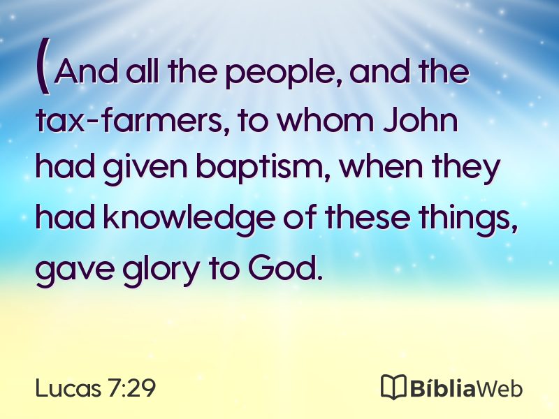 Lucas 7:29 em imagem para compartilhar