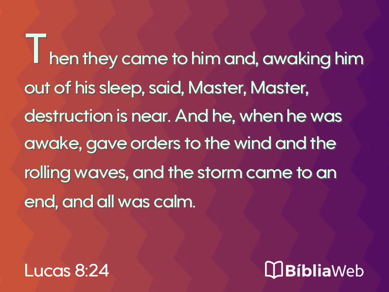 Lucas 8:24 em imagem para compartilhar