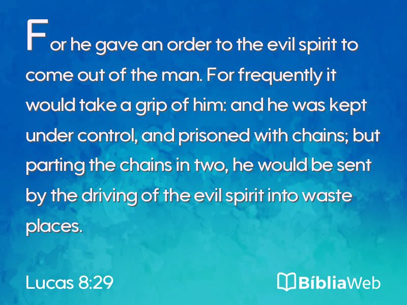 Lucas 8:29 em imagem para compartilhar