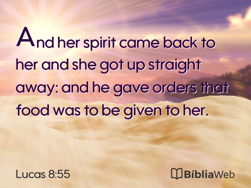Lucas 8:55 em imagem para compartilhar