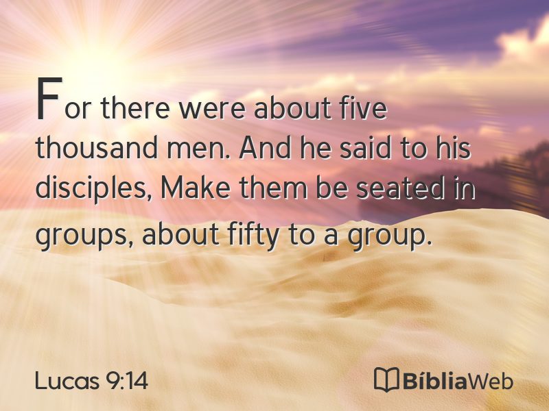 Lucas 9:14 em imagem para compartilhar