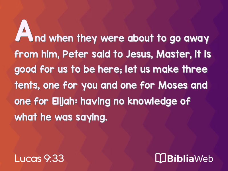 Lucas 9:33 em imagem para compartilhar