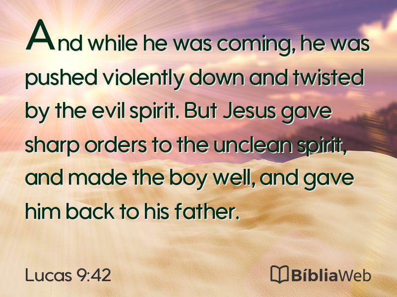 Lucas 9:42 em imagem para compartilhar