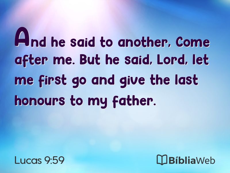 Lucas 9:59 em imagem para compartilhar
