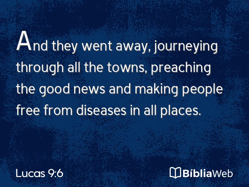 Lucas 9:6 em imagem para compartilhar