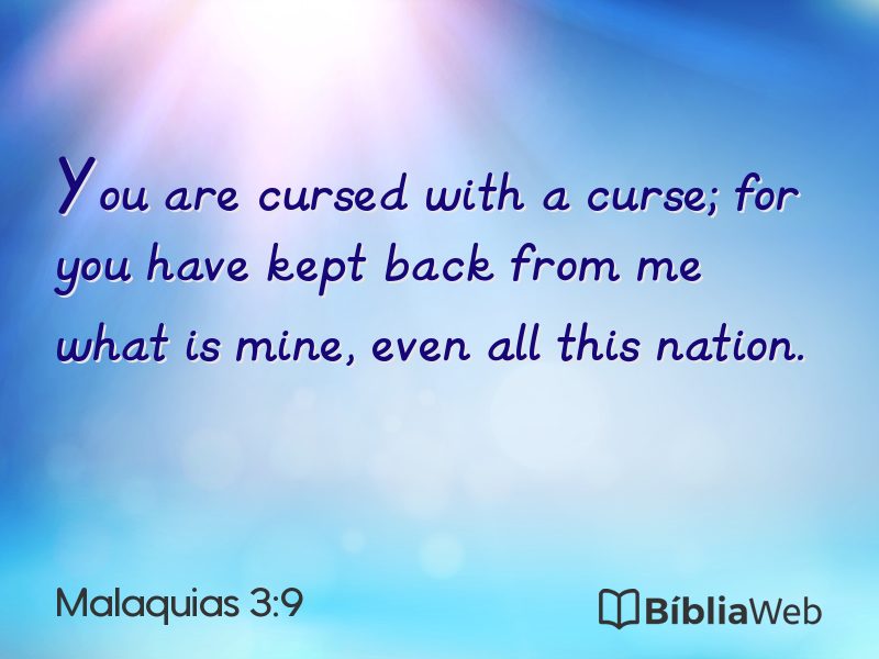 Malaquias 3:9 em imagem para compartilhar
