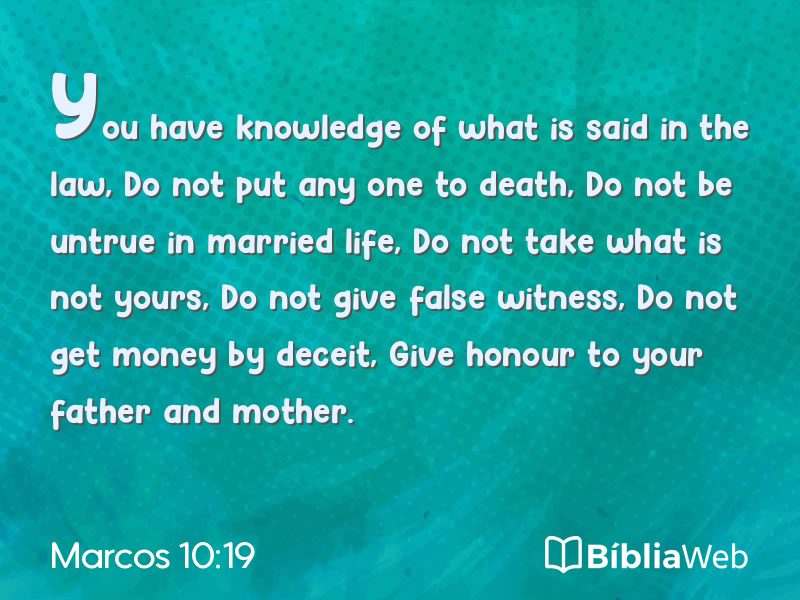 Marcos 10:19 em imagem para compartilhar