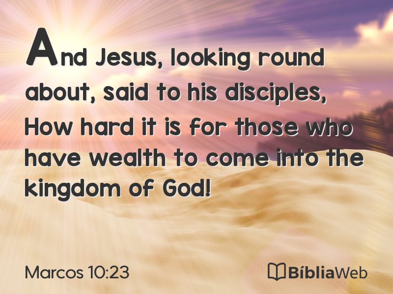 Marcos 10:23 em imagem para compartilhar