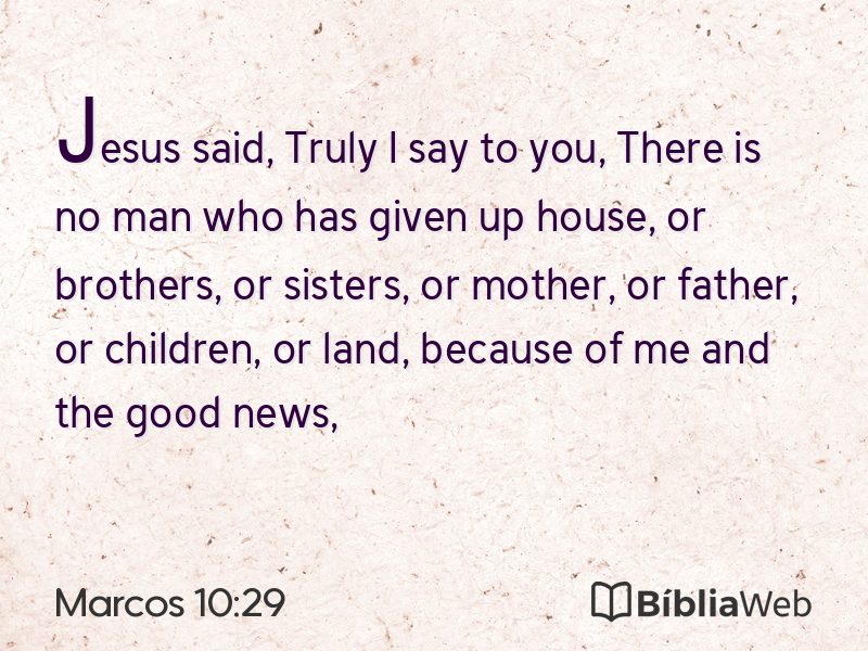 Marcos 10:29 em imagem para compartilhar