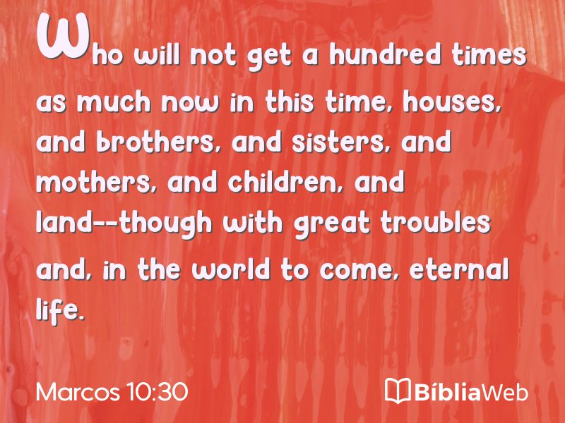 Marcos 10:30 em imagem para compartilhar