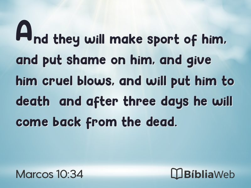 Marcos 10:34 em imagem para compartilhar