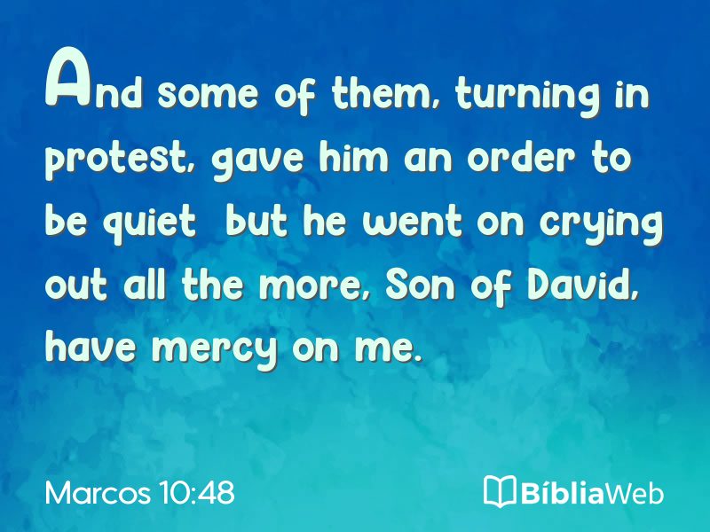 Marcos 10:48 em imagem para compartilhar