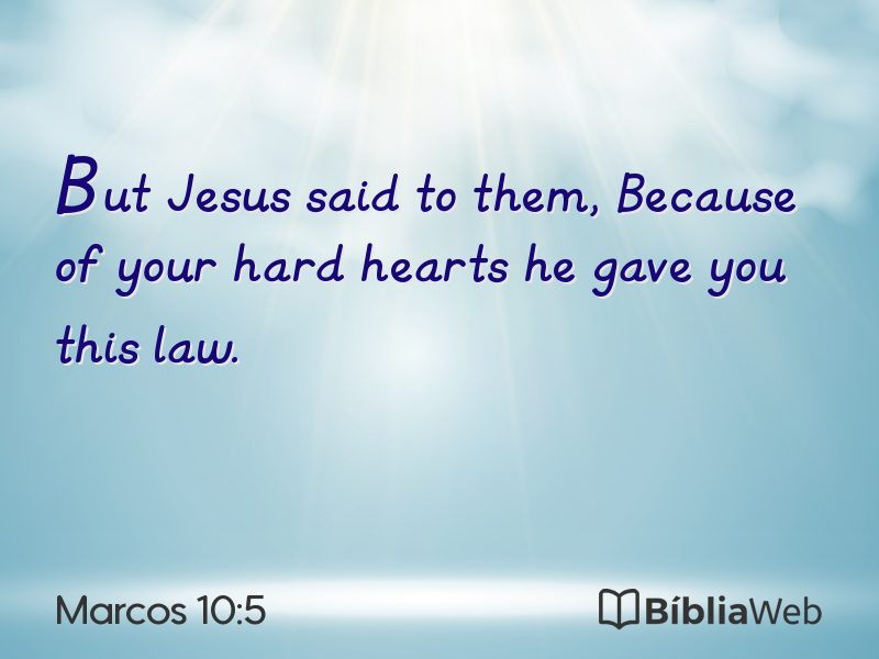 Marcos 10:5 em imagem para compartilhar