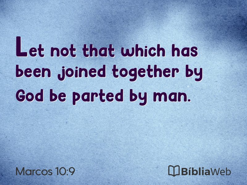 Marcos 10:9 em imagem para compartilhar