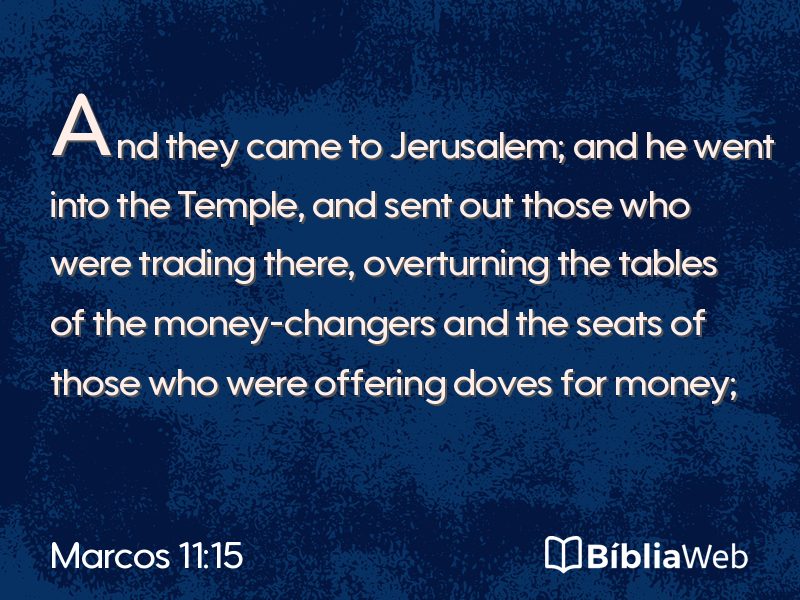 Marcos 11:15 em imagem para compartilhar