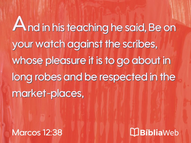 Marcos 12:38 em imagem para compartilhar