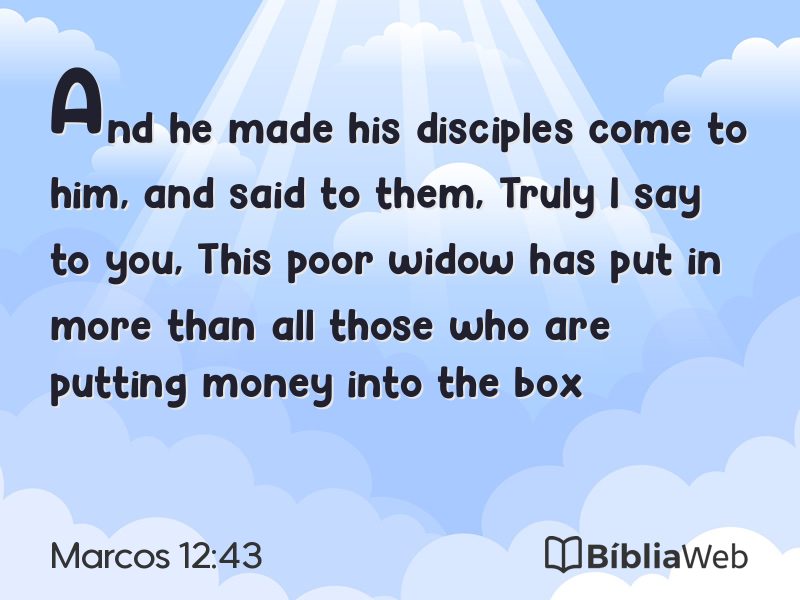 Marcos 12:43 em imagem para compartilhar