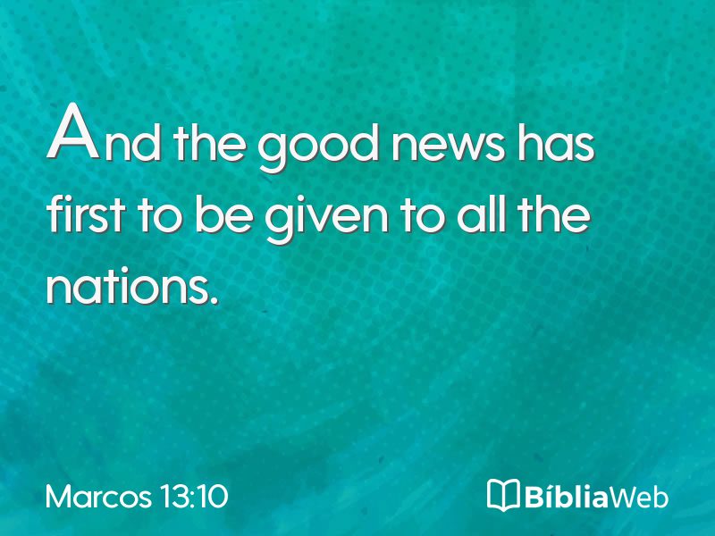 Marcos 13:10 em imagem para compartilhar