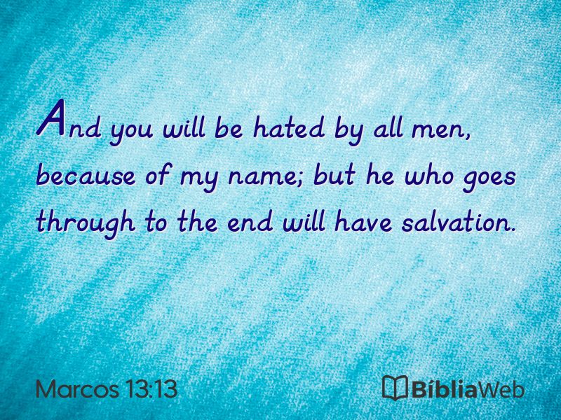 Marcos 13:13 em imagem para compartilhar