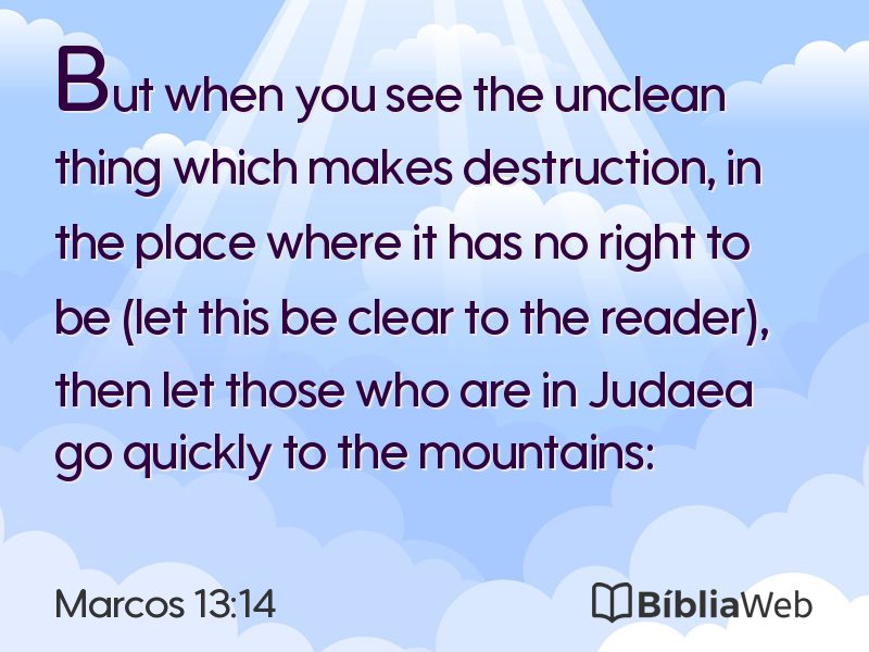Marcos 13:14 em imagem para compartilhar