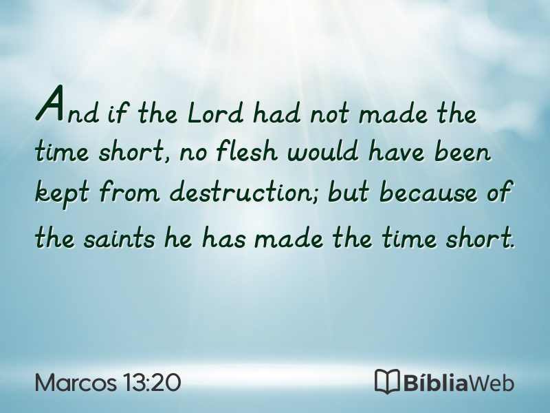 Marcos 13:20 em imagem para compartilhar