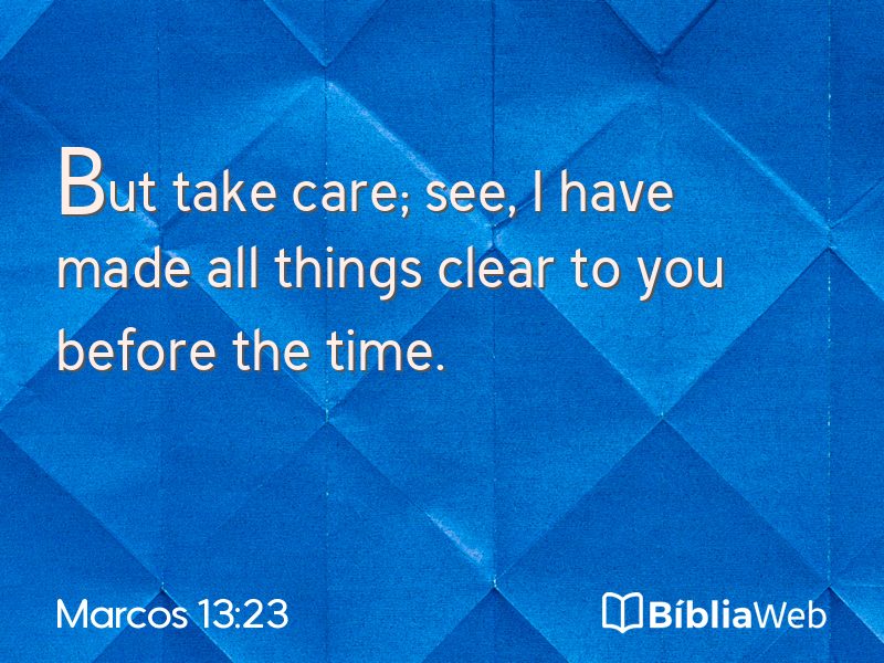 Marcos 13:23 em imagem para compartilhar